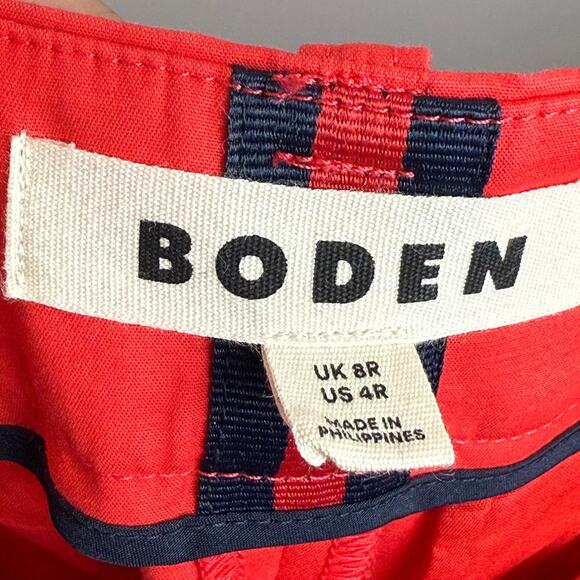 Boden Richmond Pants Womens 4R Red Stretch Straight Flat Front Trousers Career - Picture 4 of 7